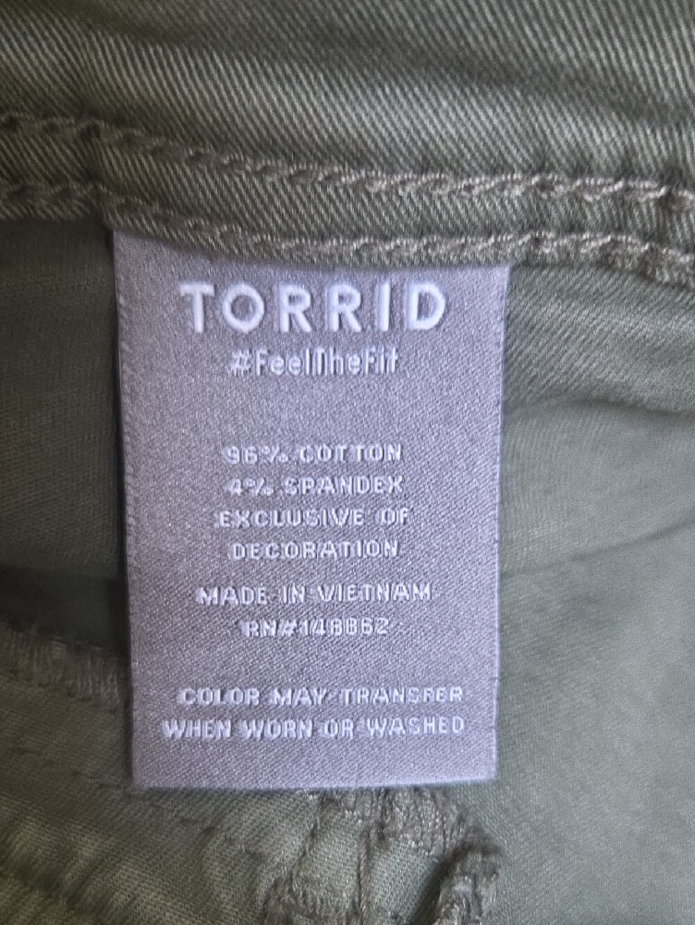 torrid Olive Green High-Waist Button Front Utility Pants - Picture 5 of 5